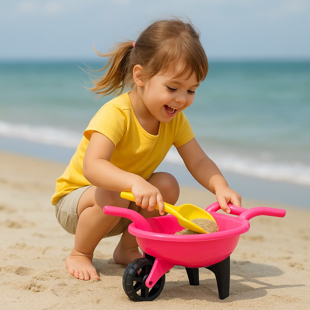 Super Carriola Carrinho de Mão Summer Kids's com Kit Pazinha Presente Dia das Crianças