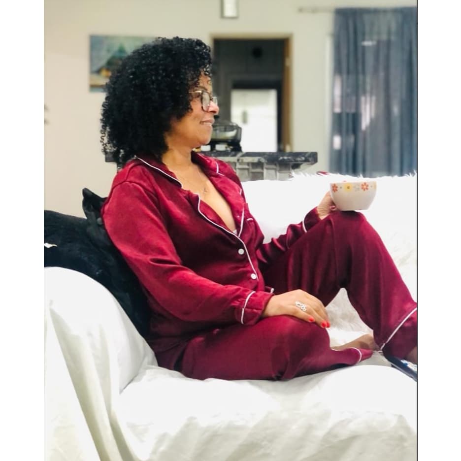 Pijama  Cetim Americano Manga Longa Confortável Maternidade Pós Cirúrgico