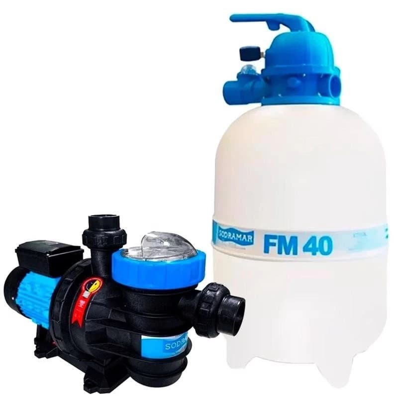 Filtro FM40 + Bomba BMC-50 1/2CV Para Piscina até 50.000L