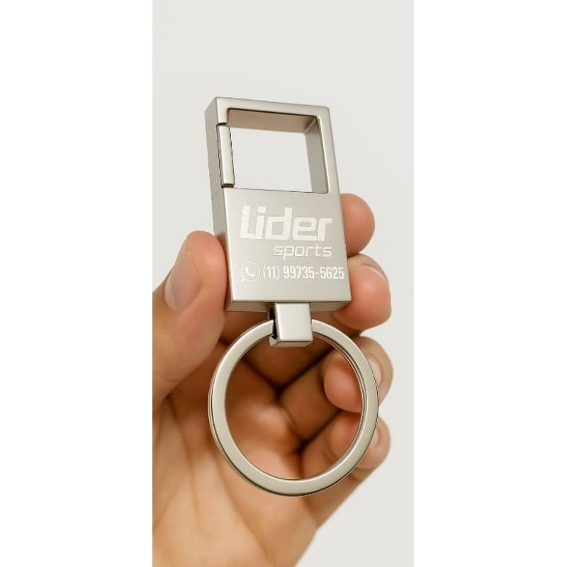 30 Chaveiro de Metal Inox Com Mosquetão Personalizado a Laser Com Logo ou Nome Formatura Batizado P