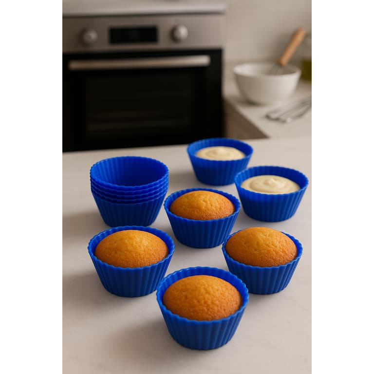 Kit com 6 Formas de Silicone para Cupcakes e Muffins – Ideal para Cozinha