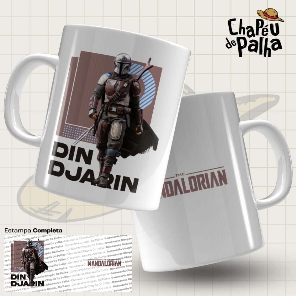 Caneca The Mandalorian Porcelana 325ml – Star Wars Série – Presente Nerd Geek - Din Djarin