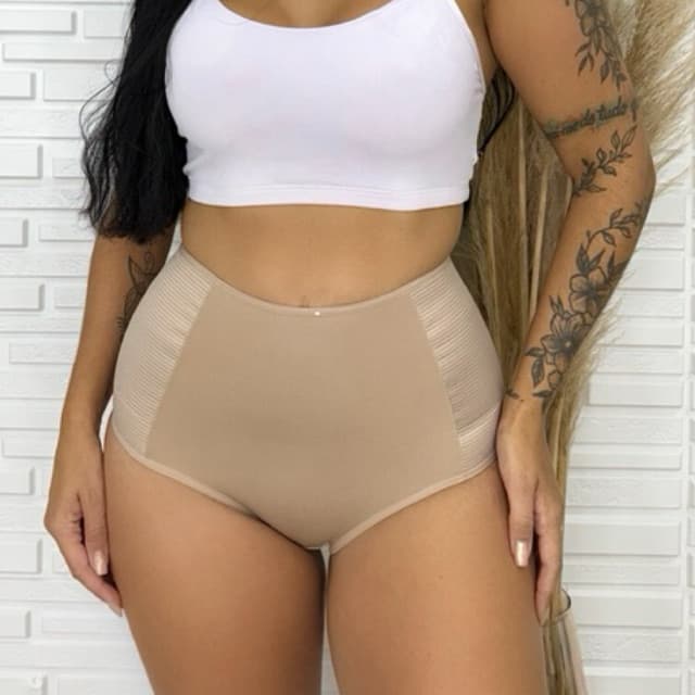 KIT 3 CINTAS FEMININA NUDE E PRETO ZERO BARRIGA COMPRESSAO BASICO TENDENCIA CALCINHA TANGA