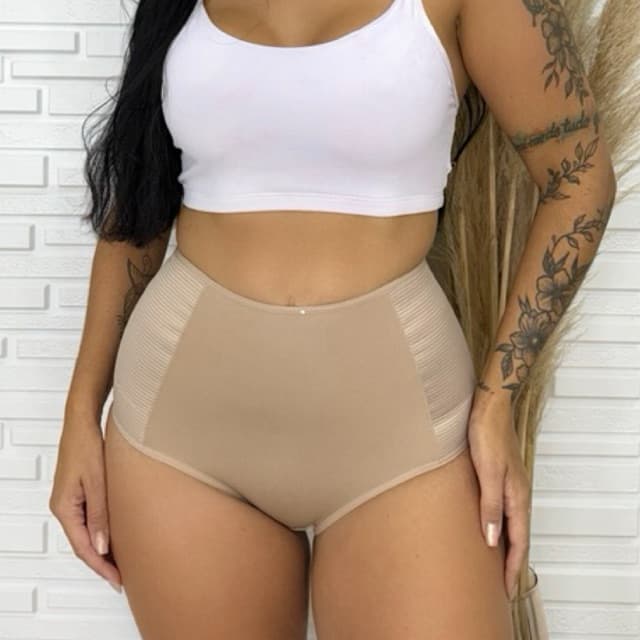 kit 4 calcinha cinta modeladora galena elastico zero barriga calça de alta modelagem cos alto preto