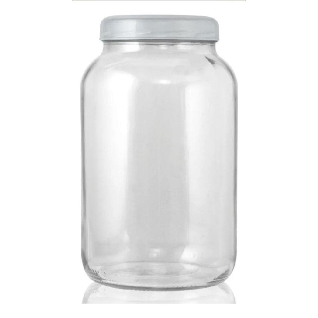 Pote de vidro 3L com tampa plástica Multiuso Ideal para conservas e armazenamento