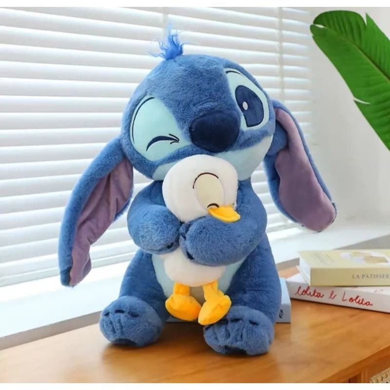pelucia Stitch com pato removivel 30 cm antialérgico