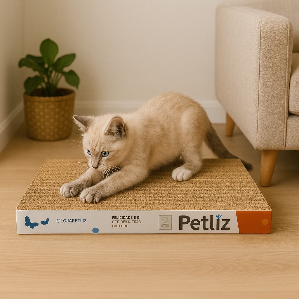 Brinquedo Para Gatos Arranhador Plano Antiestresse De Papelão - Petliz