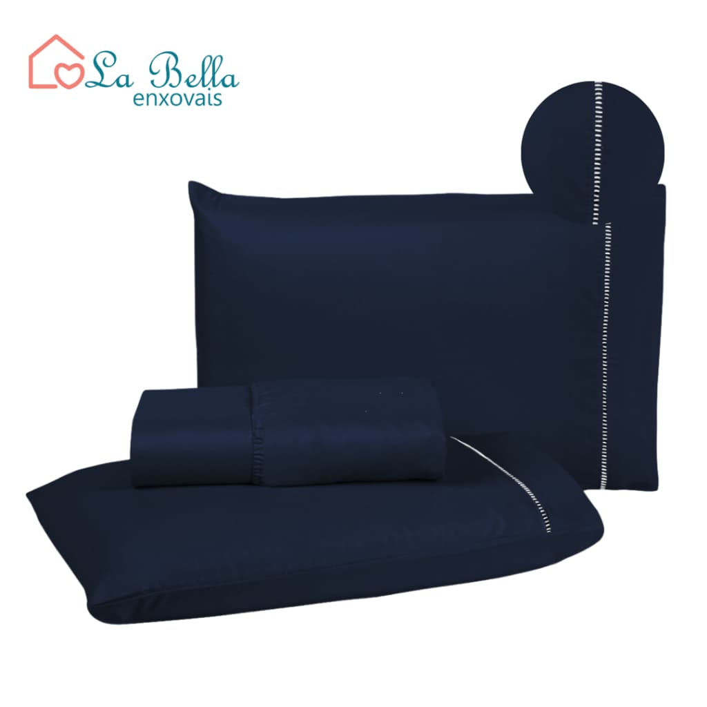 Jogo de Lençol 04 Peças Cama Casal Queen Micropercal 400 Fios Fronhas Ponto Palito - NOVIDADE