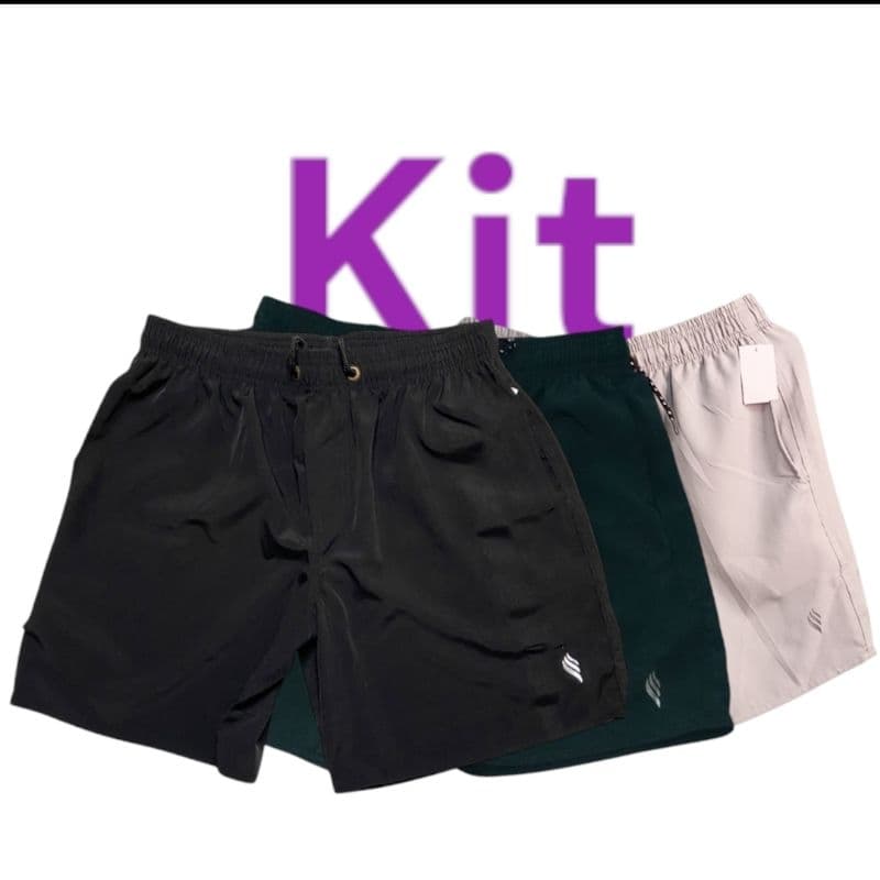 Kit 3 Short Tactel Masculino Bermuda Premium Com Elastano Shorts leves