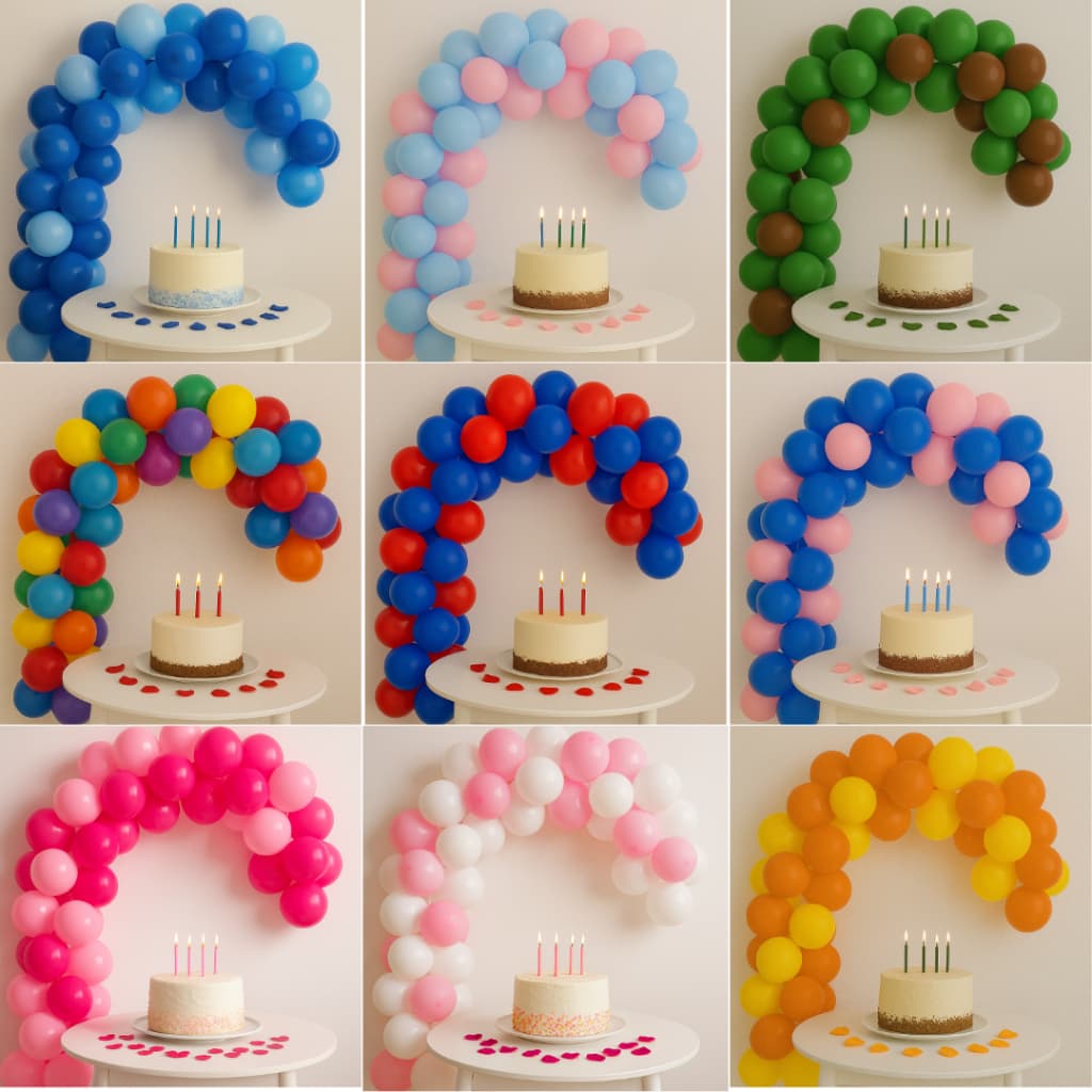 Kit Arco de Bexiga N6 + Fita 5m Para Montagem Decoração Festa Cores Diversas Arco fácil de montar