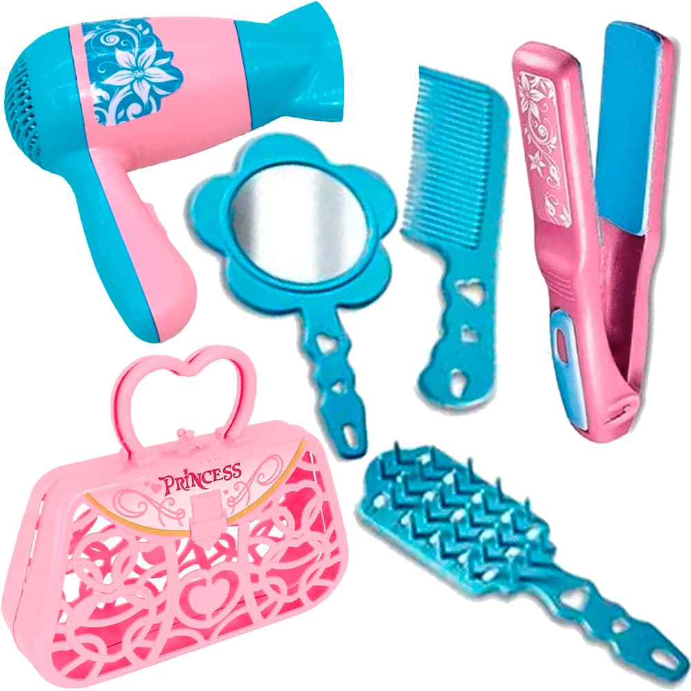 KIT BELEZA BOLSINHA COM ACESSÓRIOS, CHAPINHA E SECADOR