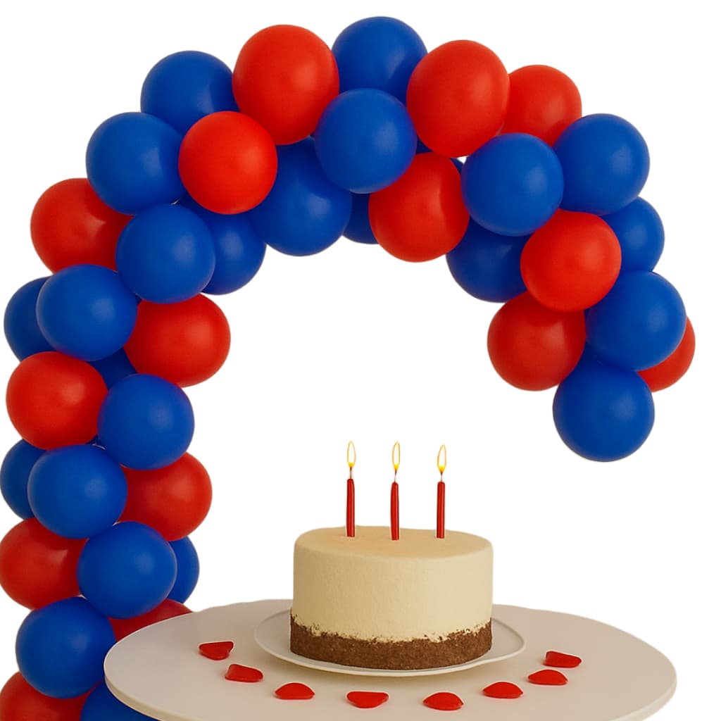 Kit Arco de Bexiga N6 Azul e Vermelho + Fita 5m Para Montagem de arco decorativo aniversário