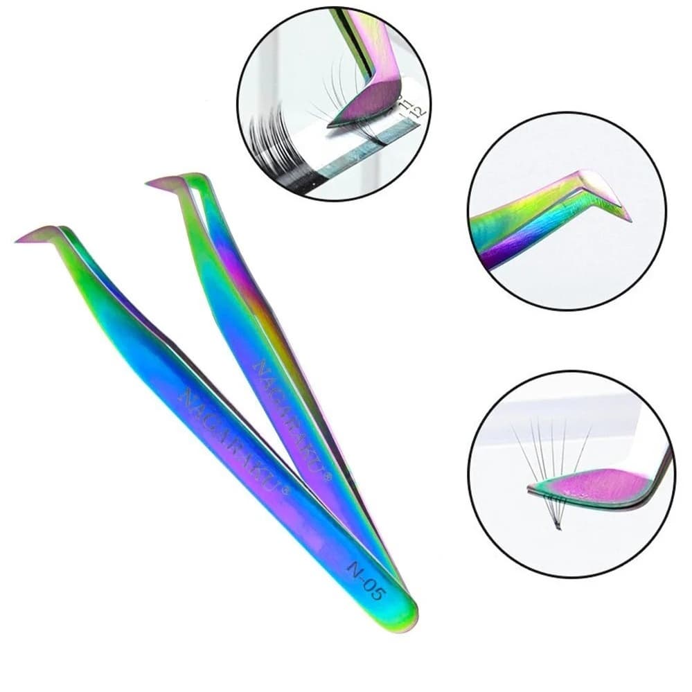 Pinça Nagaraku Multicolor N05 Para Extensão De Cílios