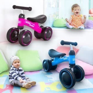 Bicicleta Com 4 Rodas  Infantil Sem Pedal Educativo Equilíbrio Segurança Diversão Presente Passeio