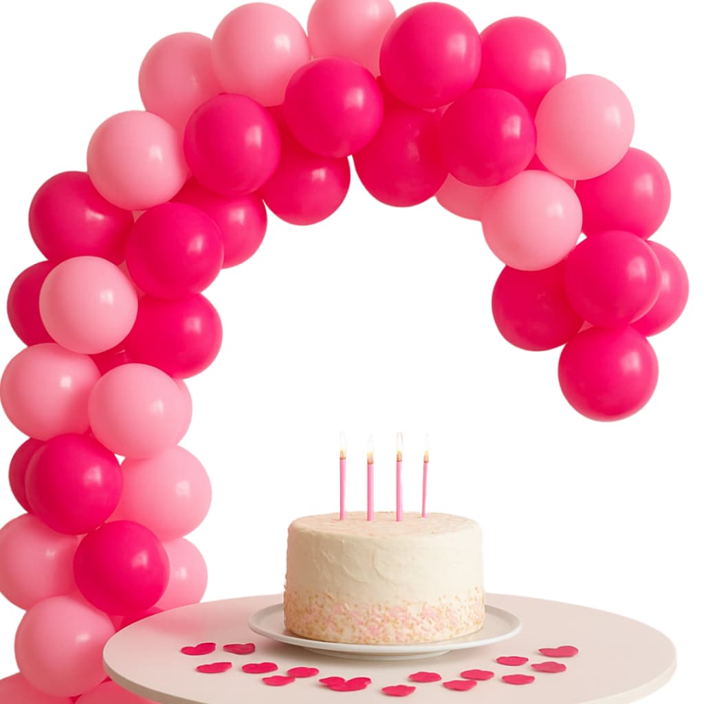 Kit Arco de Bexiga N6 Rosa e Rosa Fúcsia + Fita 5m Para Montagem de arco decorativo aniversário