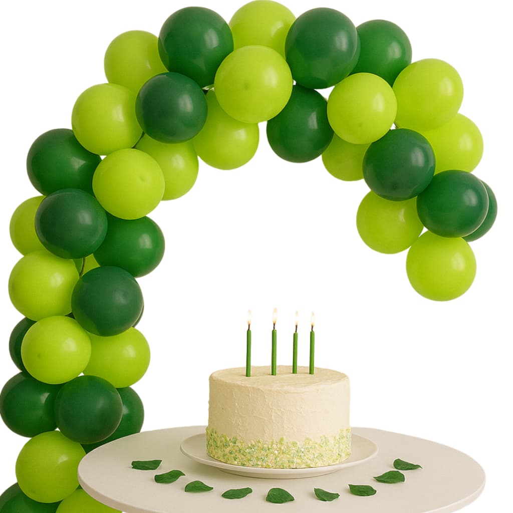 Kit Arco de Bexiga N6 Verde e Verde Limão + Fita 5m Para Montagem de arco decorativo aniversário