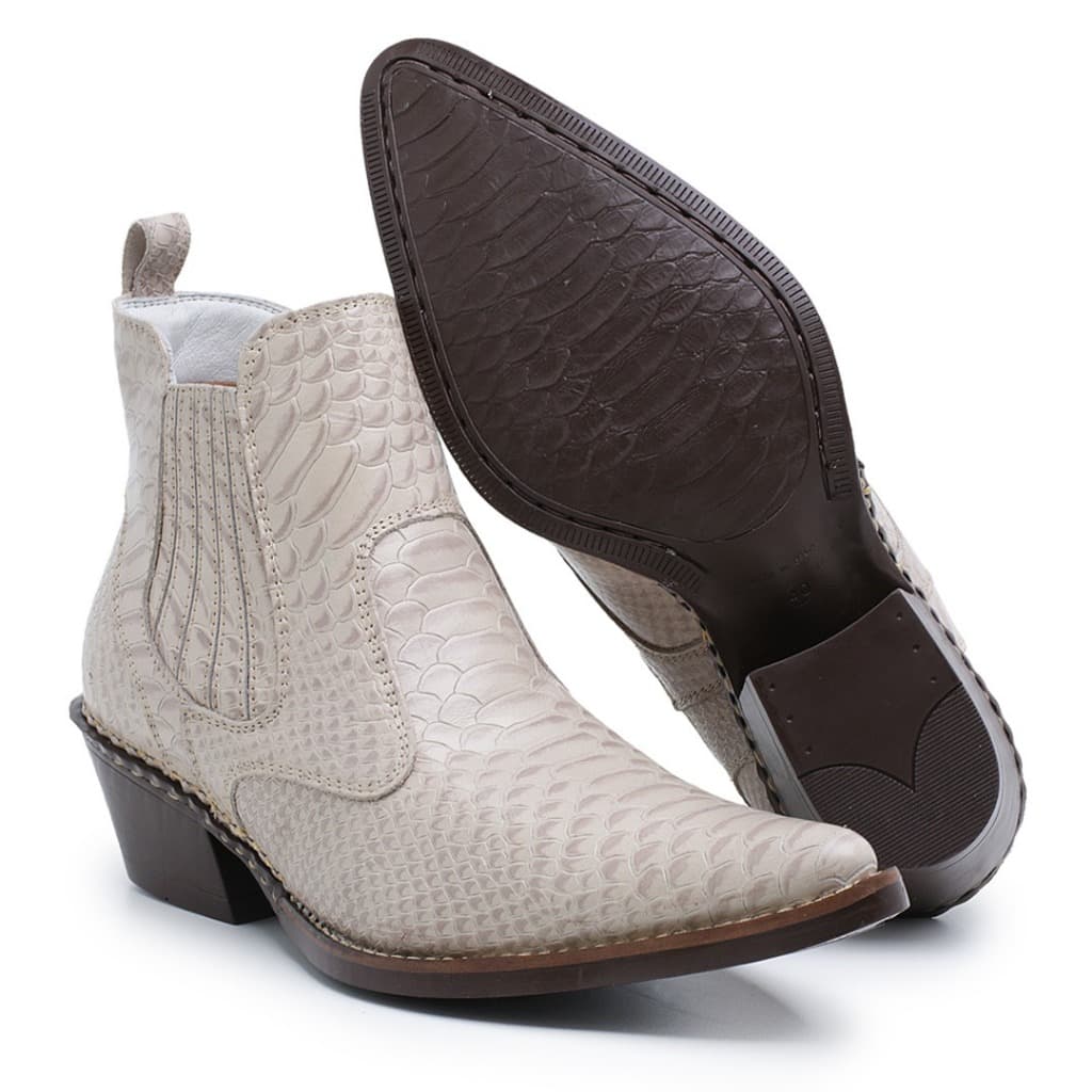 Bota Masculina Couro Confortável Country Bico Fino