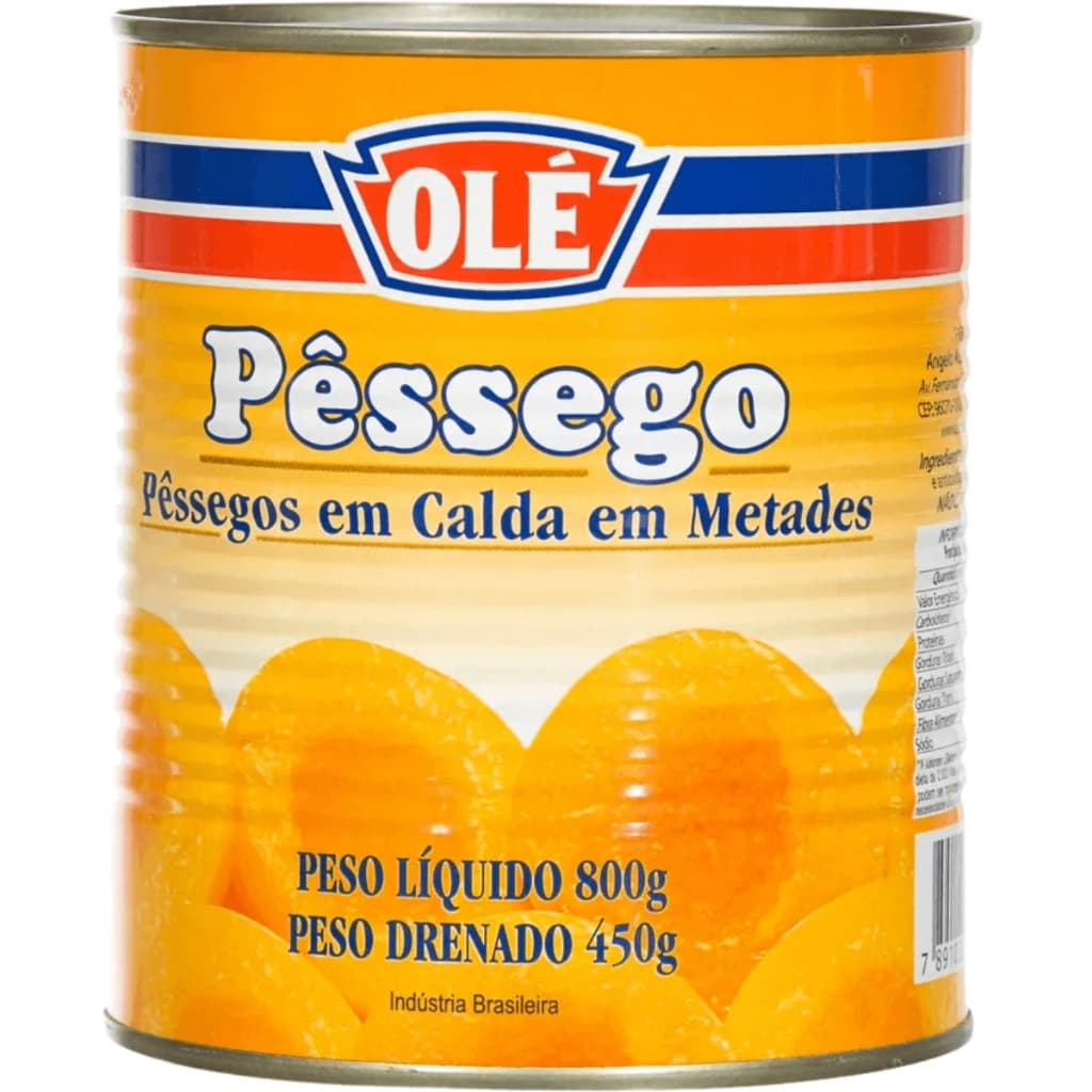 Pêssego Em Caldas Em Metades Peso Liquido 800g Ole