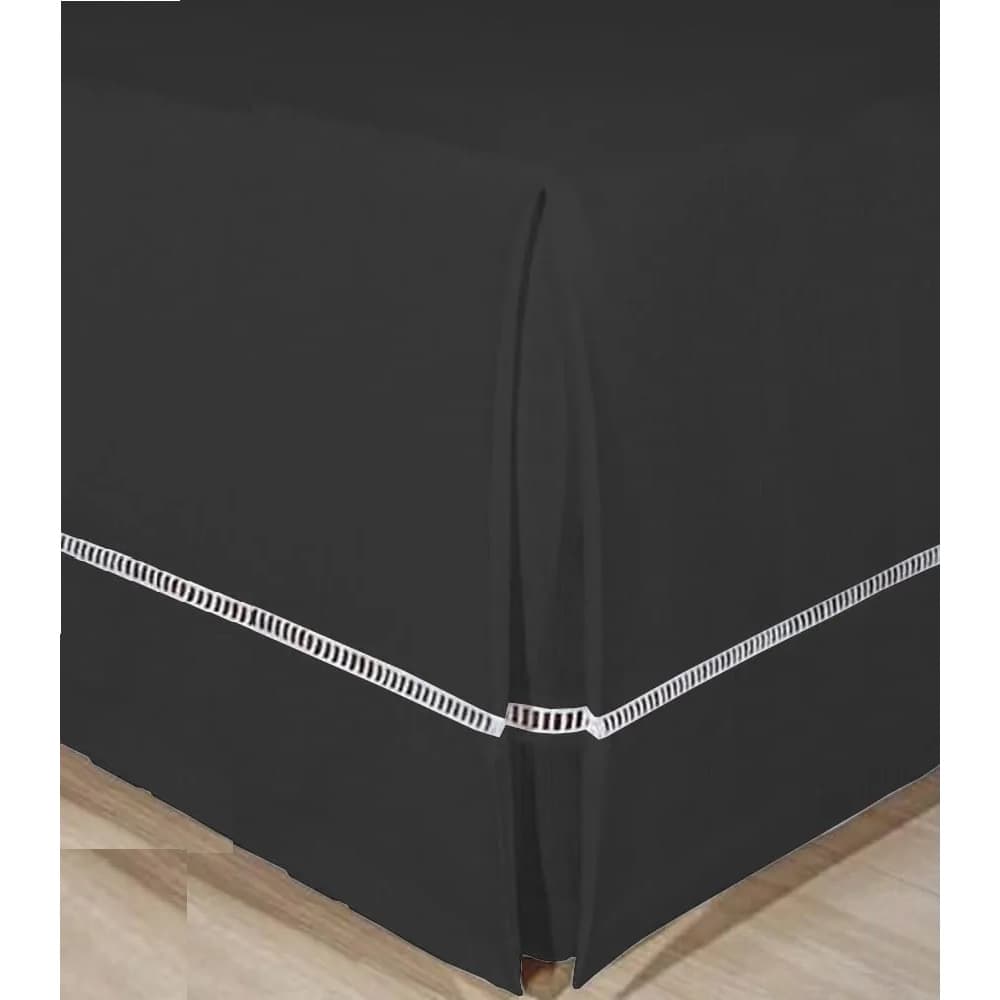 Saia Box para Cama Queen em Pregas Ponto Palito Promoção