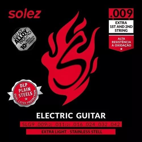 Encordoamento Solez Guitarra 09 Slg9ga Gray Alloy Inox