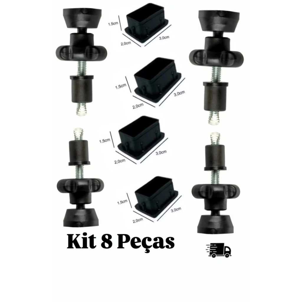 Kit Manípulo e Ponteira 8 peças Para Portão Pet e Proteção .