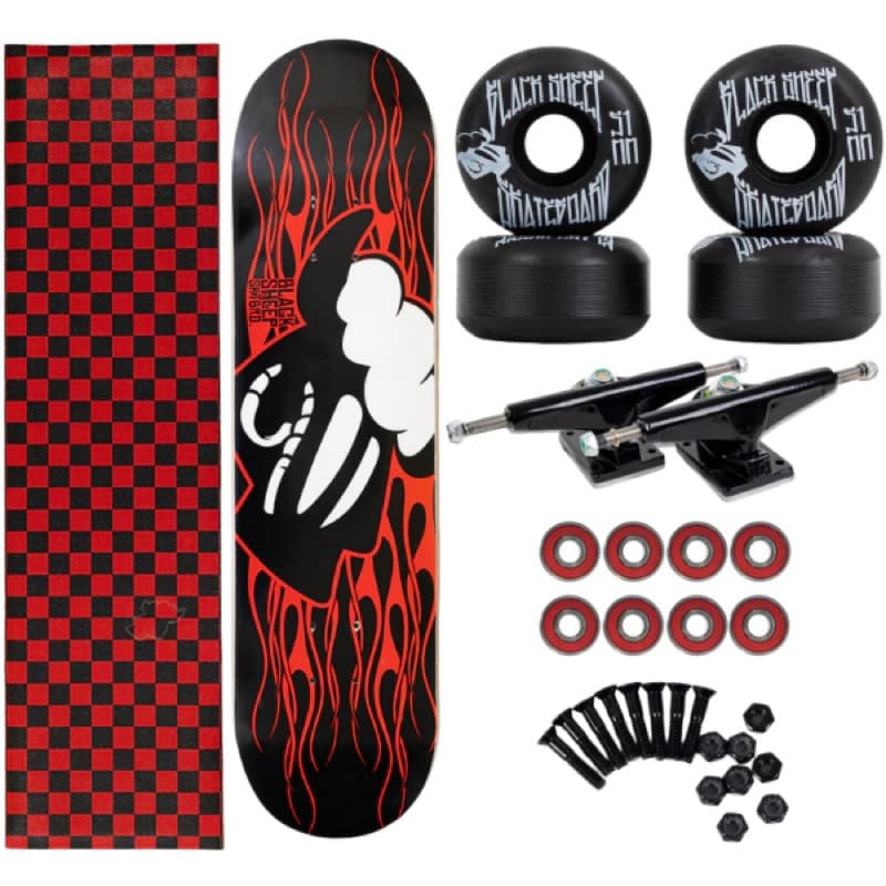 Skate Completo Profissional Black Sheep 8.0 Street - Desenhos Diversos