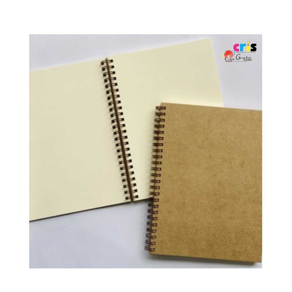 Caderno A5 Capa Kraft 420g  / Wire-o Bronze 100fls Marfim.