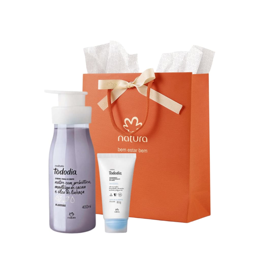 Natura Tododia Algodão Kit Presente Hidratante 400ml + Desodorante Creme 80g