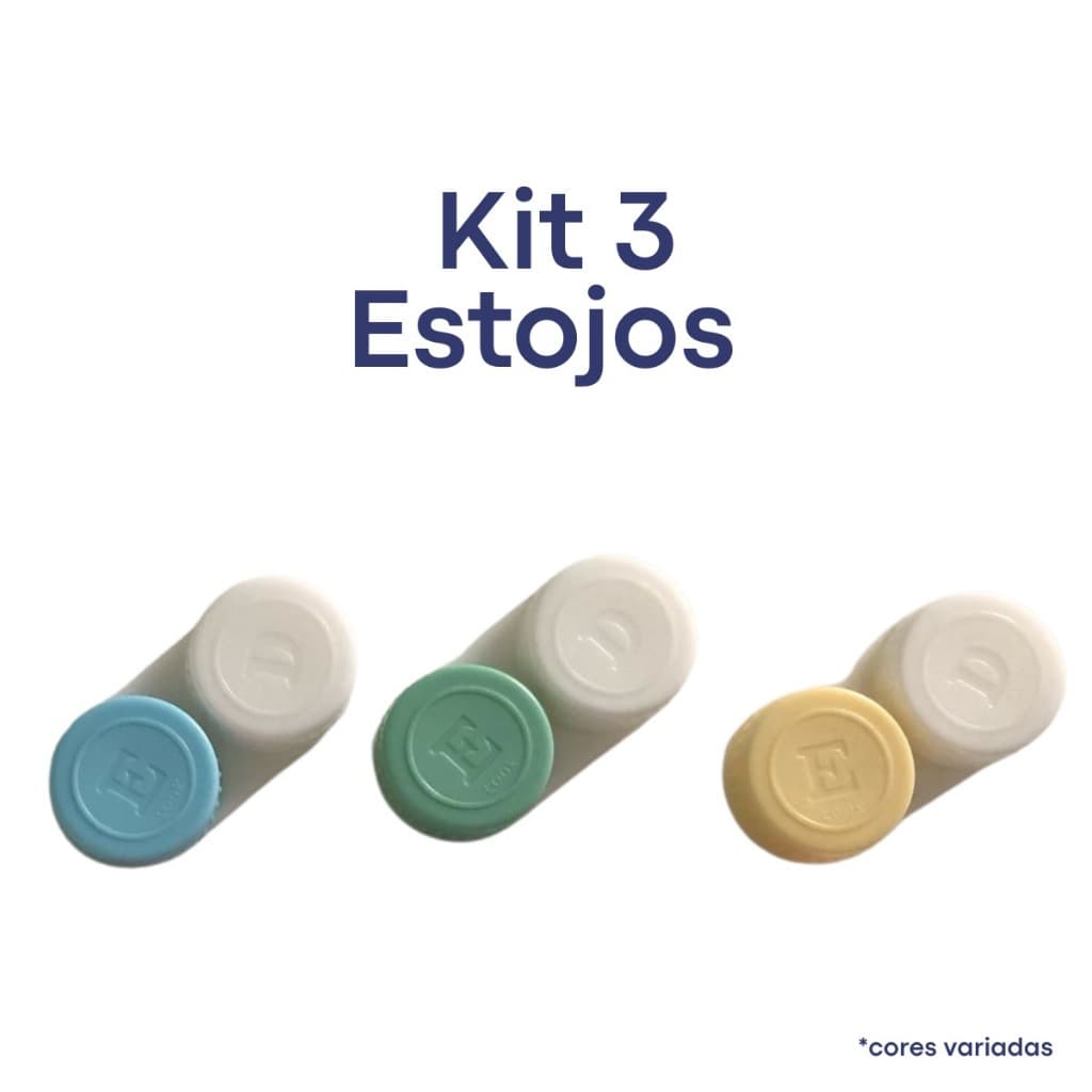Estojos Para Lentes de Contato - kit Com 3 Estojos Universal