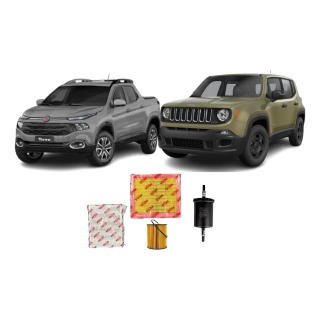 Kit Revisão Troca Filtros Fiat Toro Jeep Renegade 1.8 16v Flex