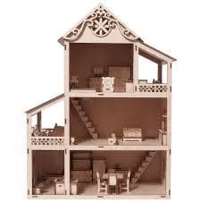 kit 11 Casinha Boneca +25 Moveis Em Madeira Mdf Com Promoção