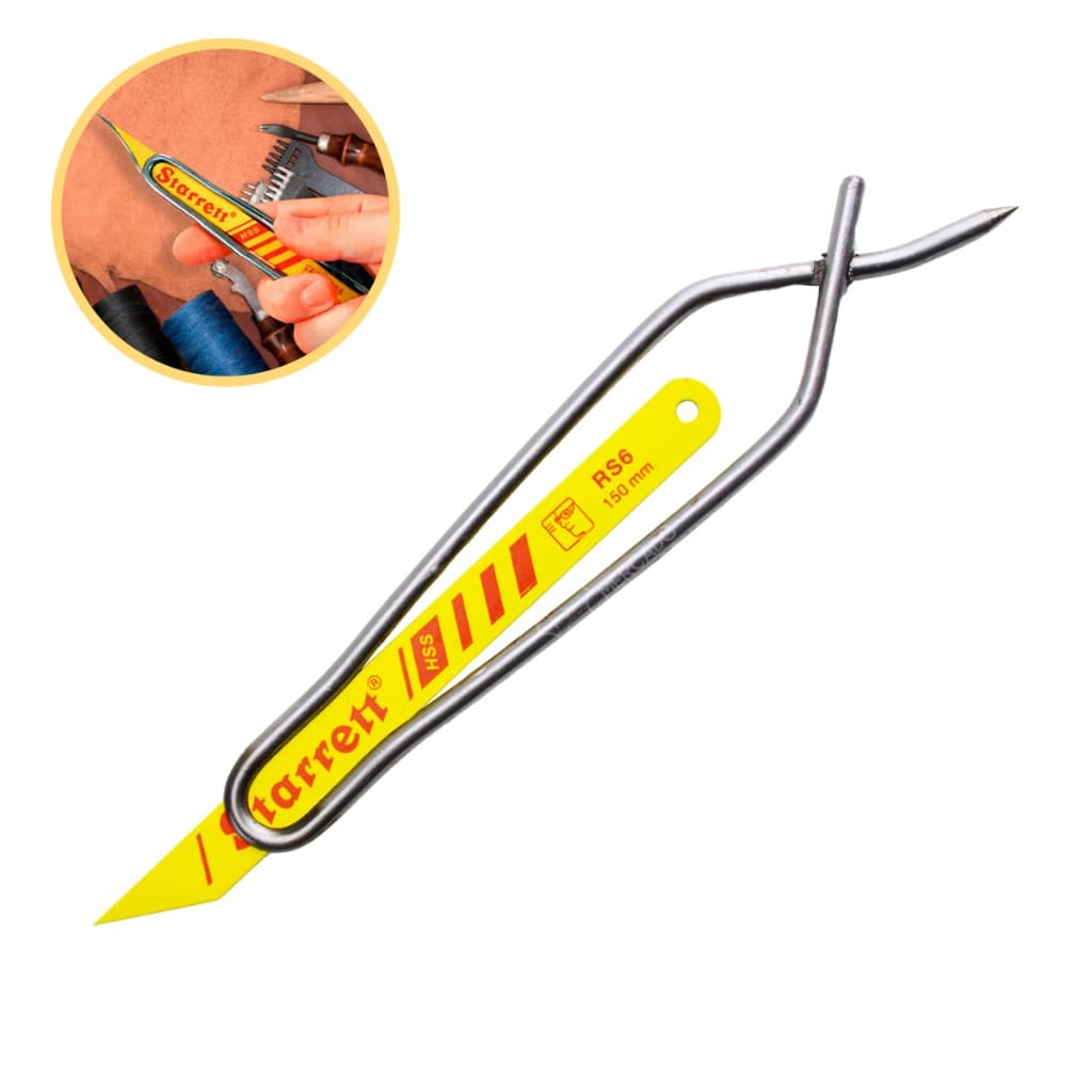 Faca + Suporte Cortar Couro E Sintetico Rs6 150mm Starrett