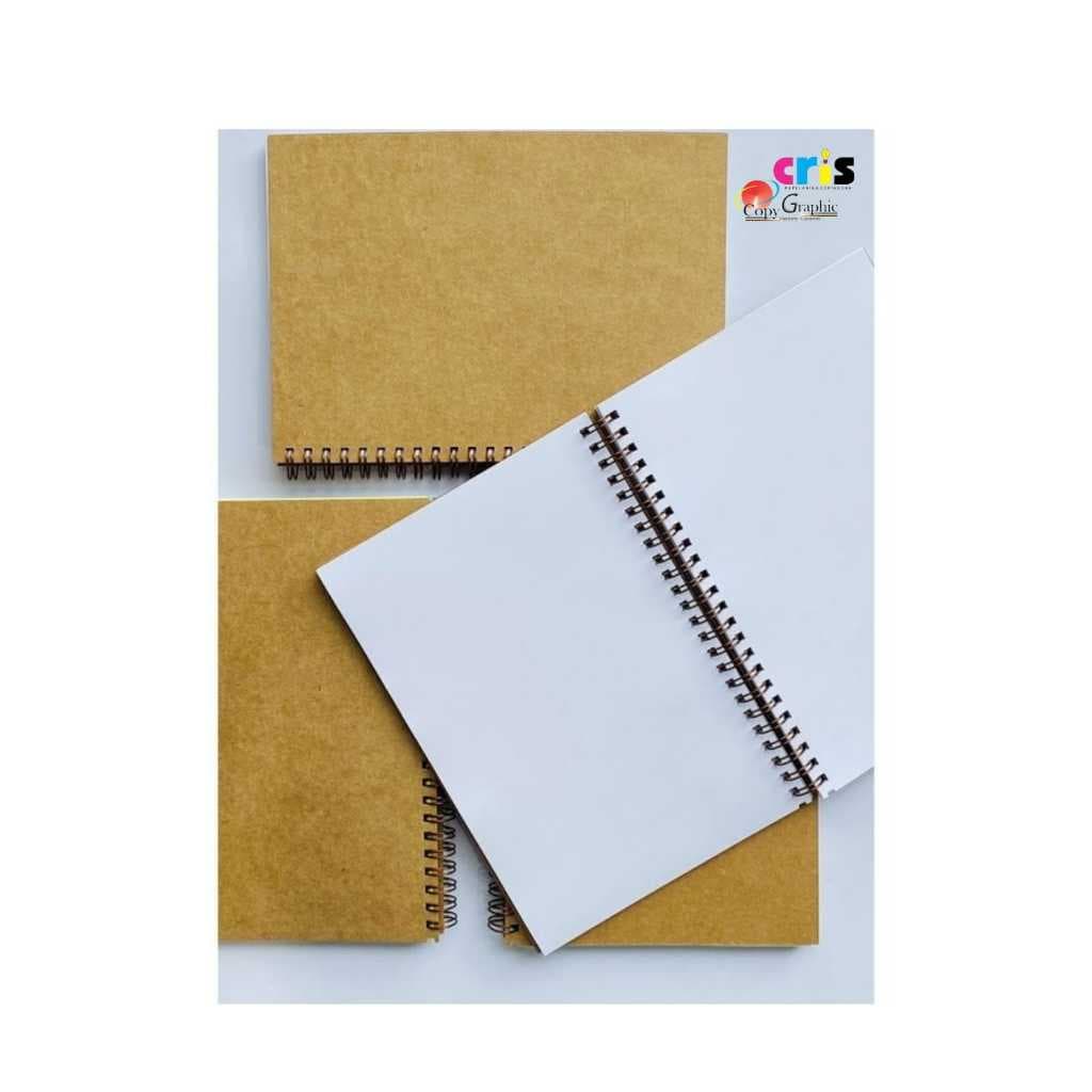 Caderno A4 (Capa Kraft - Wire-o) Miolo branco