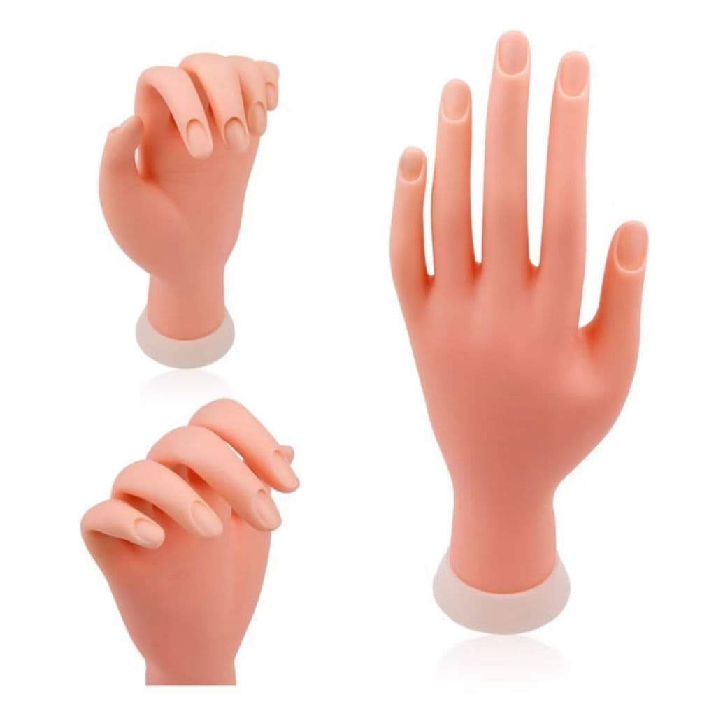 Mão De Treino Articulada Flexível Para Manicure Treinar Unhas