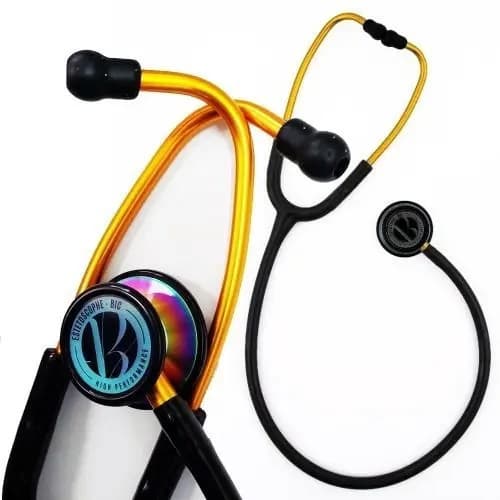 Estetoscópio BIC Preto Gold Rainbow Eternity Original com Nota Fiscal e Garantia 5 anos