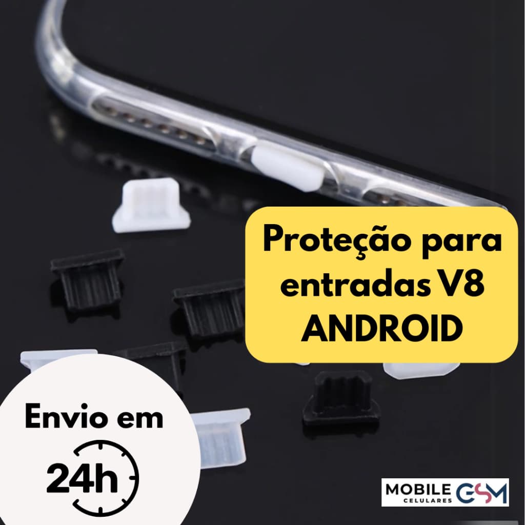 PLUG TAMPA ANTI SUJEIRA MICRO USB V8 PROTEÇÃO POEIRA PARA ENTRADA APARELHOS