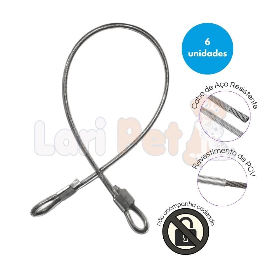 6 Cabos de Segurança 35cm Anti Furto Trava Ziper Porta Bag Malas Bagagem Capacete Bike Mochila Bolsa