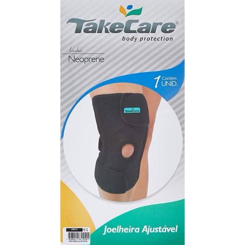 Joelheira Take Care Compressão Ajustável e Ajustável Plus Neoprene
