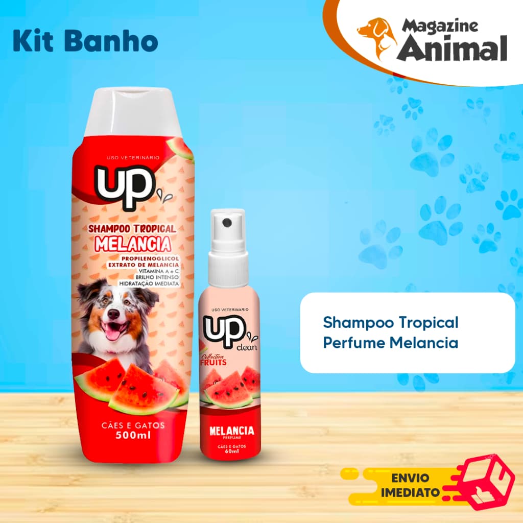 kit Shampoo para cachorro pet Melancia 500ml up clean + Perfume para Cachorro Melancia 60mL