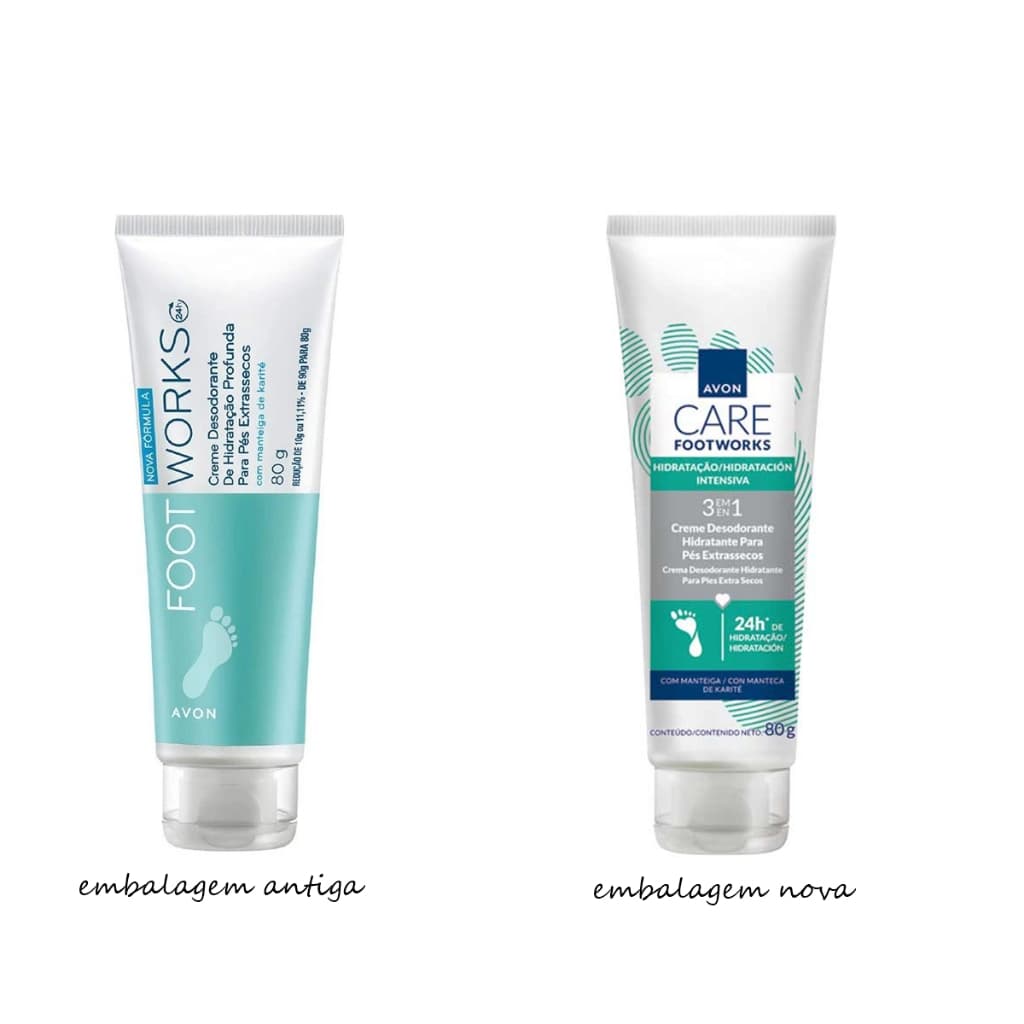 Creme Hidratação Profunda para os Pés Extrassecos Footworks Avon com Manteiga de Karité (embalagem nova)