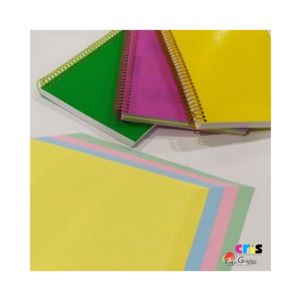 Caderno A4 S/Pauta Miolo Colorido - Espiral