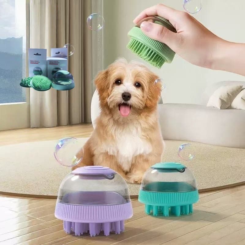 Escova de Banho Massageadora 3 em 1 com Dispenser PET Gatos Cachorros– Praticidade Higiene Conforto