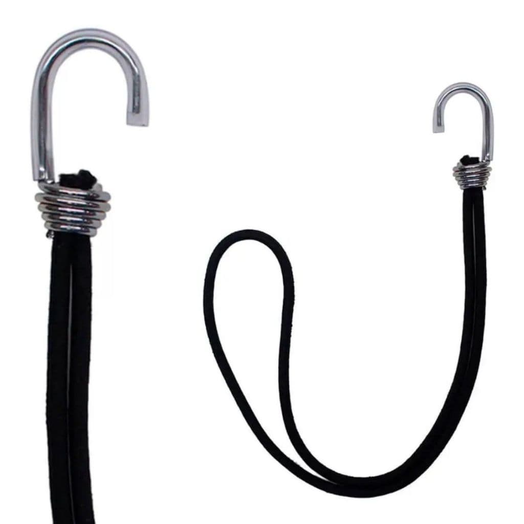 Kit 50 Elásticos Extensor 35CM Com Gancho Duplo Zincado Alta Resistência Lonas Cargas Caminhão Mave