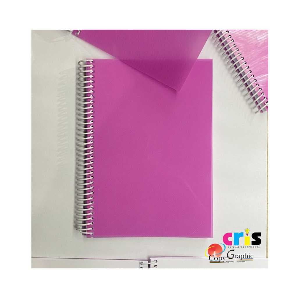 Caderno A5  (PVC Transparente) 100fls Espiral Sem Pauta
