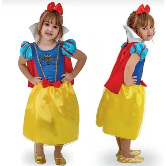 Fantasia Branca De Neve Festa Infantil Vestido Tiara2