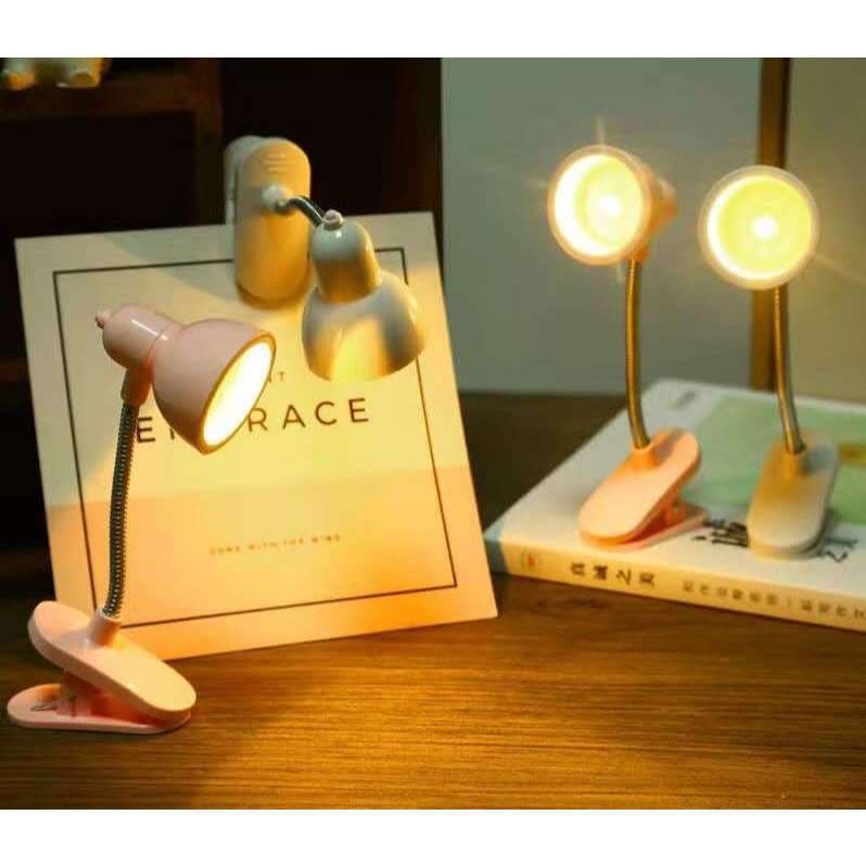 Mini Lâmpada De Mesa LED Alimentada Por Bateria Livro De Leitura Clipe Luz Ajustável Portátil Noturna Com Clip