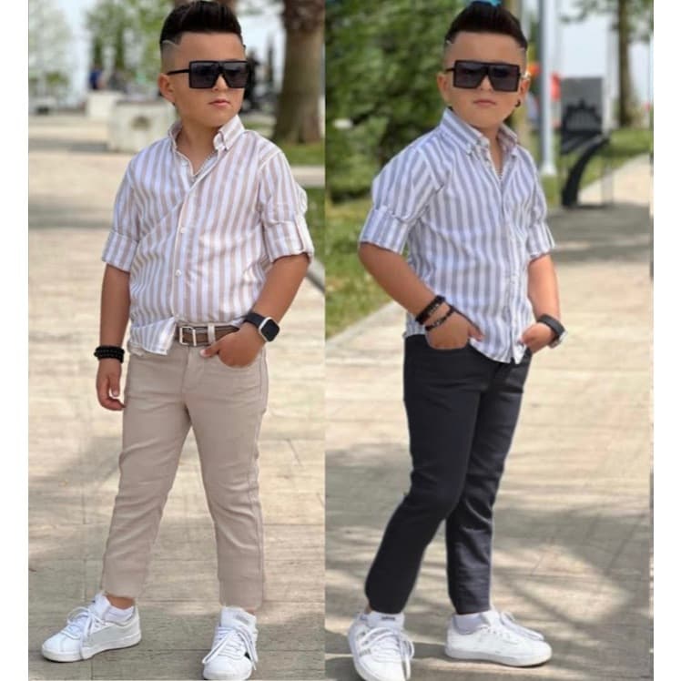KIT 2 Calças INFANTIL Menino Slim Premium Brim Criança