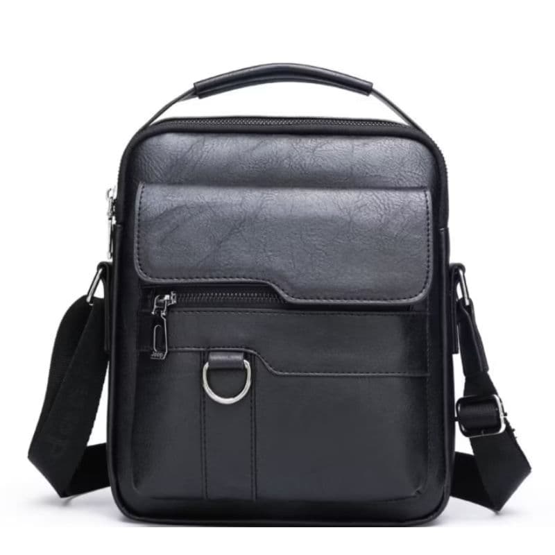 Bolsa Transversal ombro masculino bolsa tiracolo retrô Bolsa de couro PU com alças ajustáveis