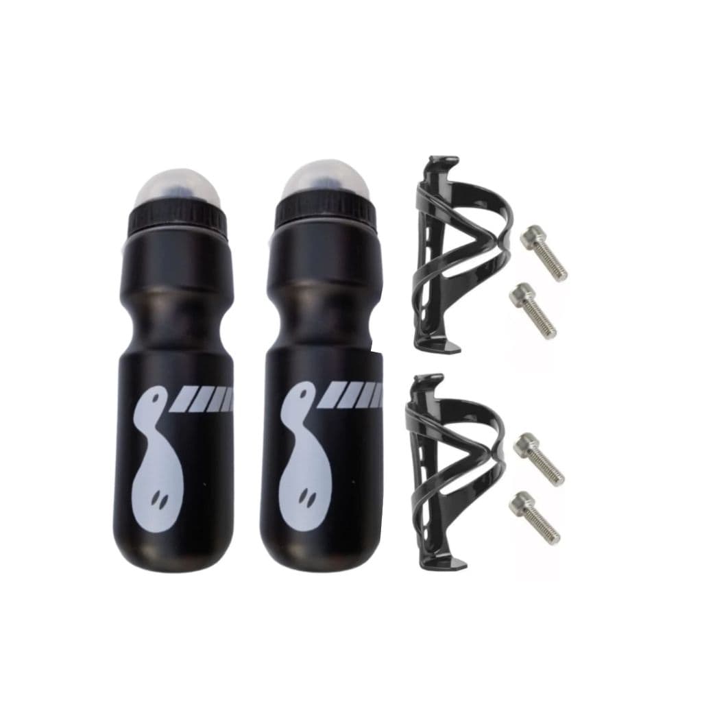 kit Garrafas Caramanhola 700ml +  Suporte Para Garrafa Bicicleta Mountain Bike Completo Parafuso e Chaves