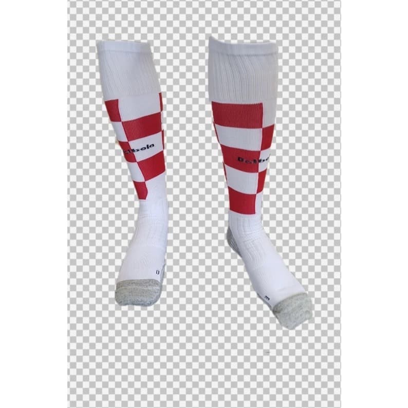 Kit C/ 20 Prs Meiões Futebol Batbola Profissional Quadriculado Branco/Vermelho